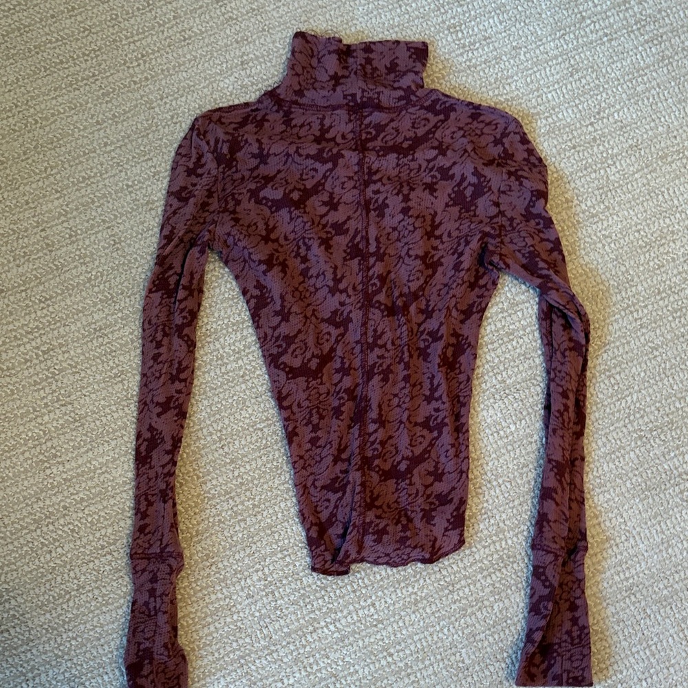 Free People Purple Floral turtleneck